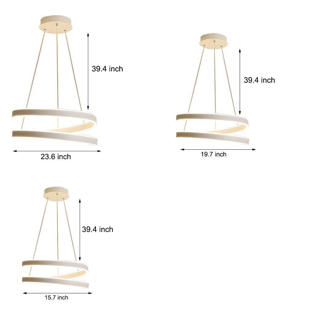 Matte White Twisted Chandelier with 3-Step Dimming