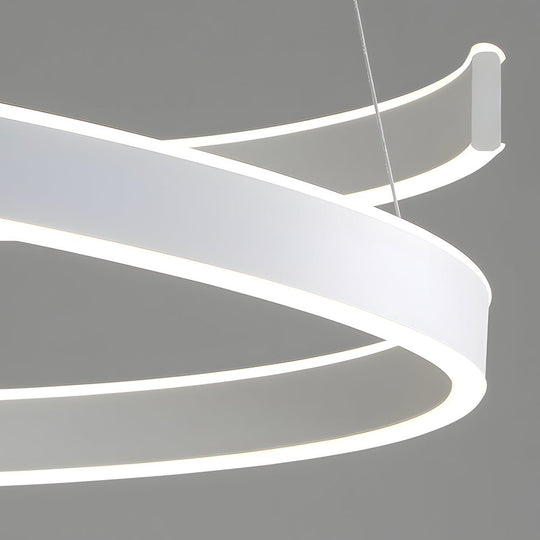 Matte White Twisted Chandelier with 3-Step Dimming