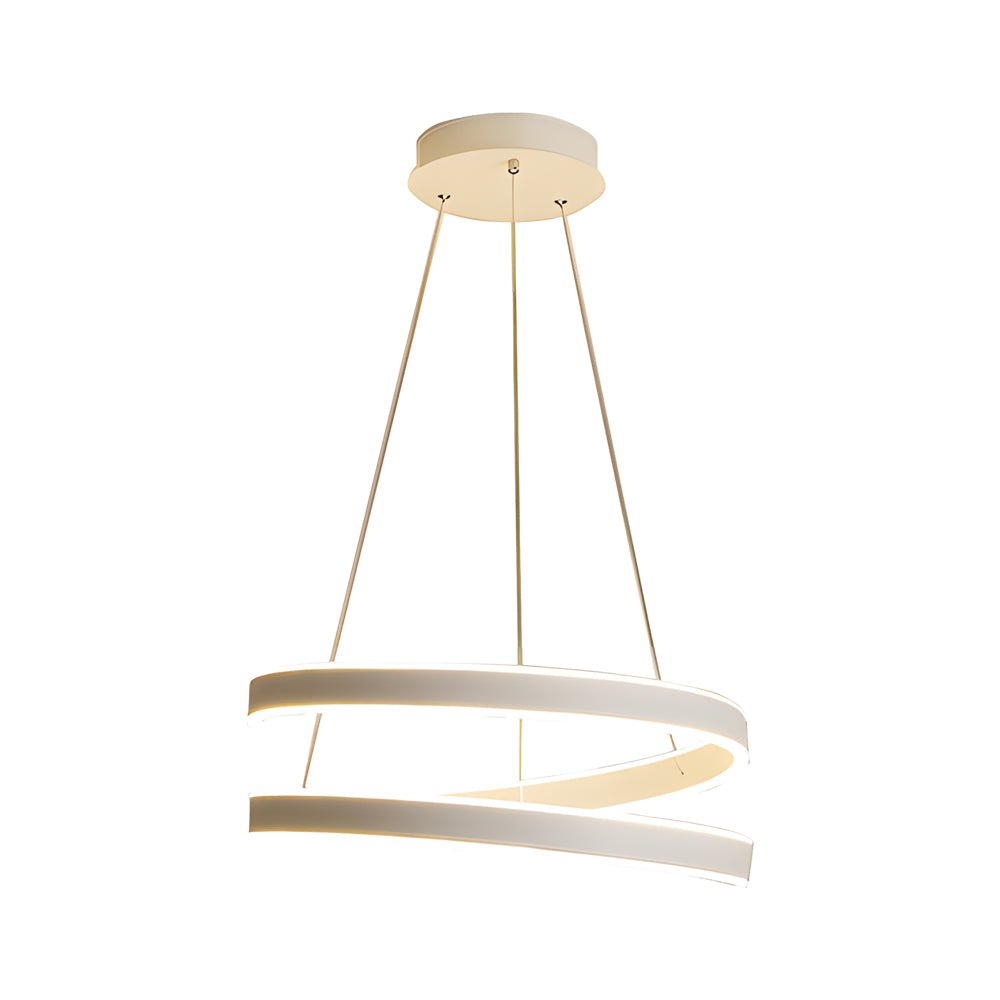 Matte White Twisted Chandelier with 3-Step Dimming