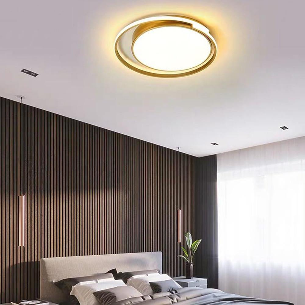 Black/Gold Circular Minimalist LED Flush Mount Ceiling Light