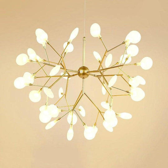 45 Lights Creative Copper Glass Design LED Modern Sputnik Chandelier