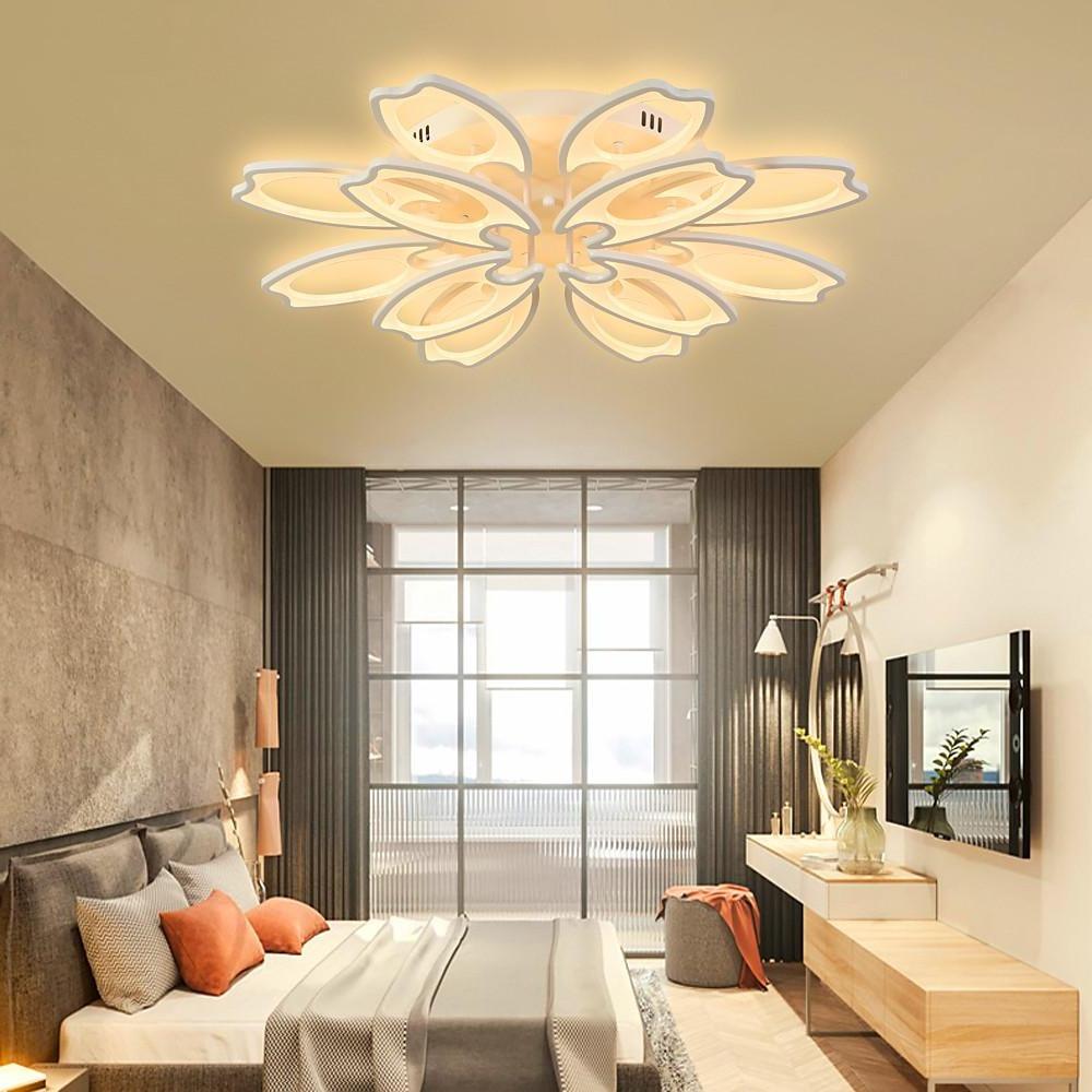 Flower Novelty Dimmable LED Modern Semi-Flush Mount Ceiling Light