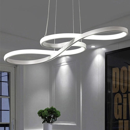 Geometric Wave Semi-Flush Chandelier – Metal & Silica Gel