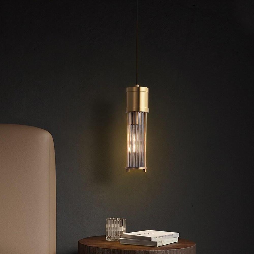 Cylinder Shaped LED Crystal Modern Pendant Light Island Hanging Lamp