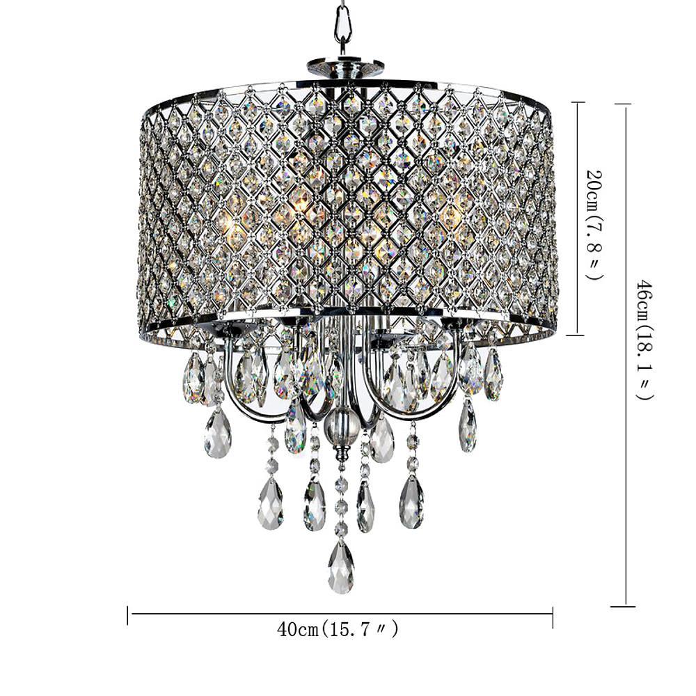 Electroplated Metal Crystal LED Country Chandelier – Kitchen Pendant Light