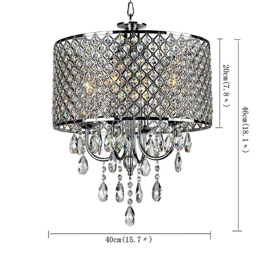 Electroplated Metal Crystal LED Country Chandelier – Kitchen Pendant Light