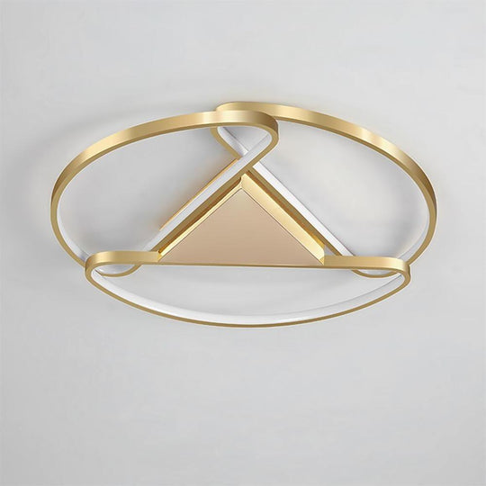 Triangles Circle Metal LED Flush Mount Ceiling Light – Bedroom