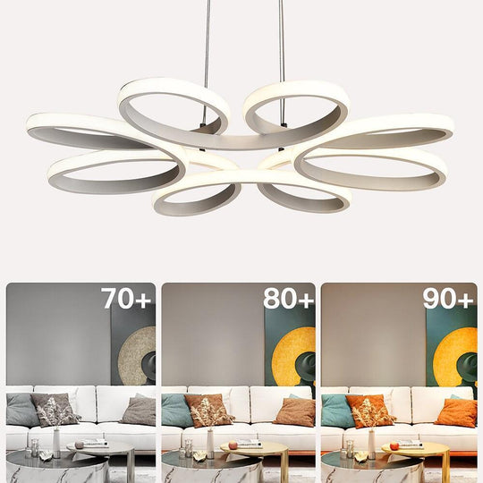 Curves Flower Dimmable LED Modern Pendant Light