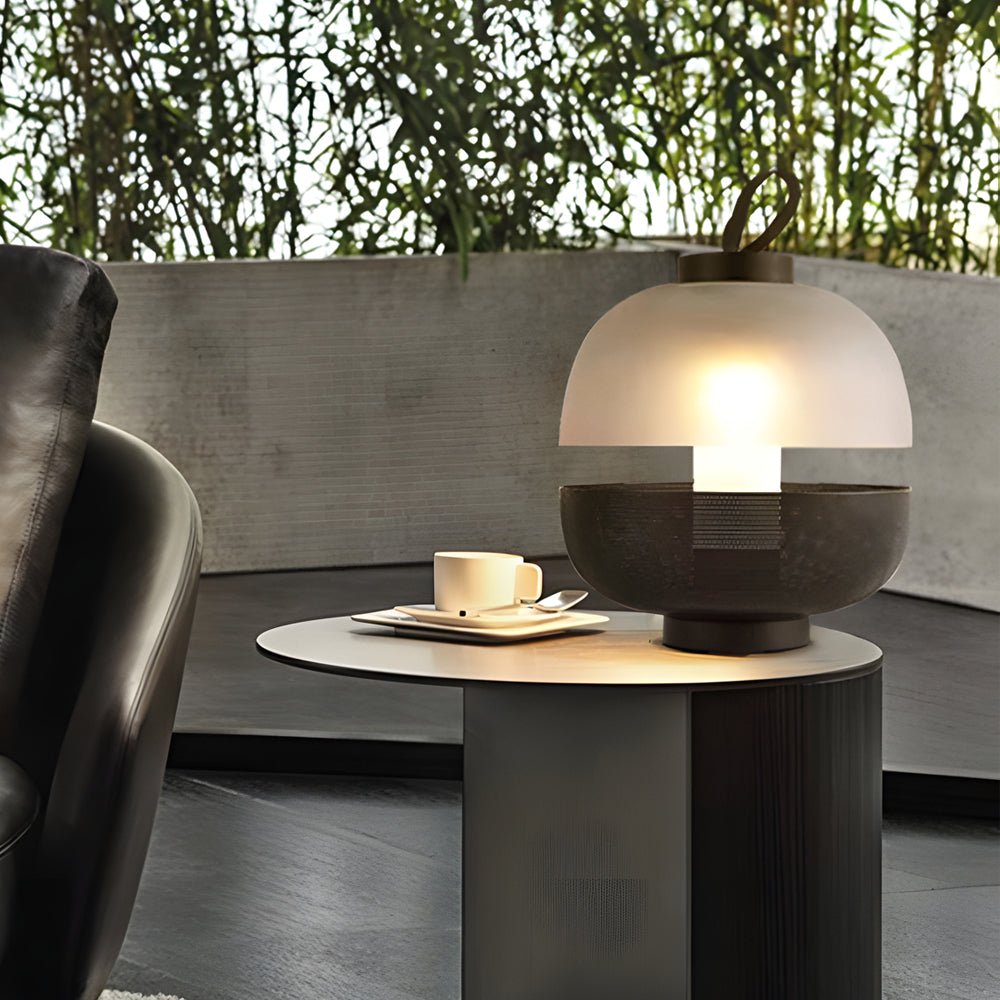 Mesh Metal and Frosted Glass LED 11 Inch Table Lamp