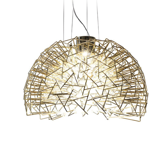Metal Crystal Semicircular Sphere Chandelier Post-Modern Sparkle