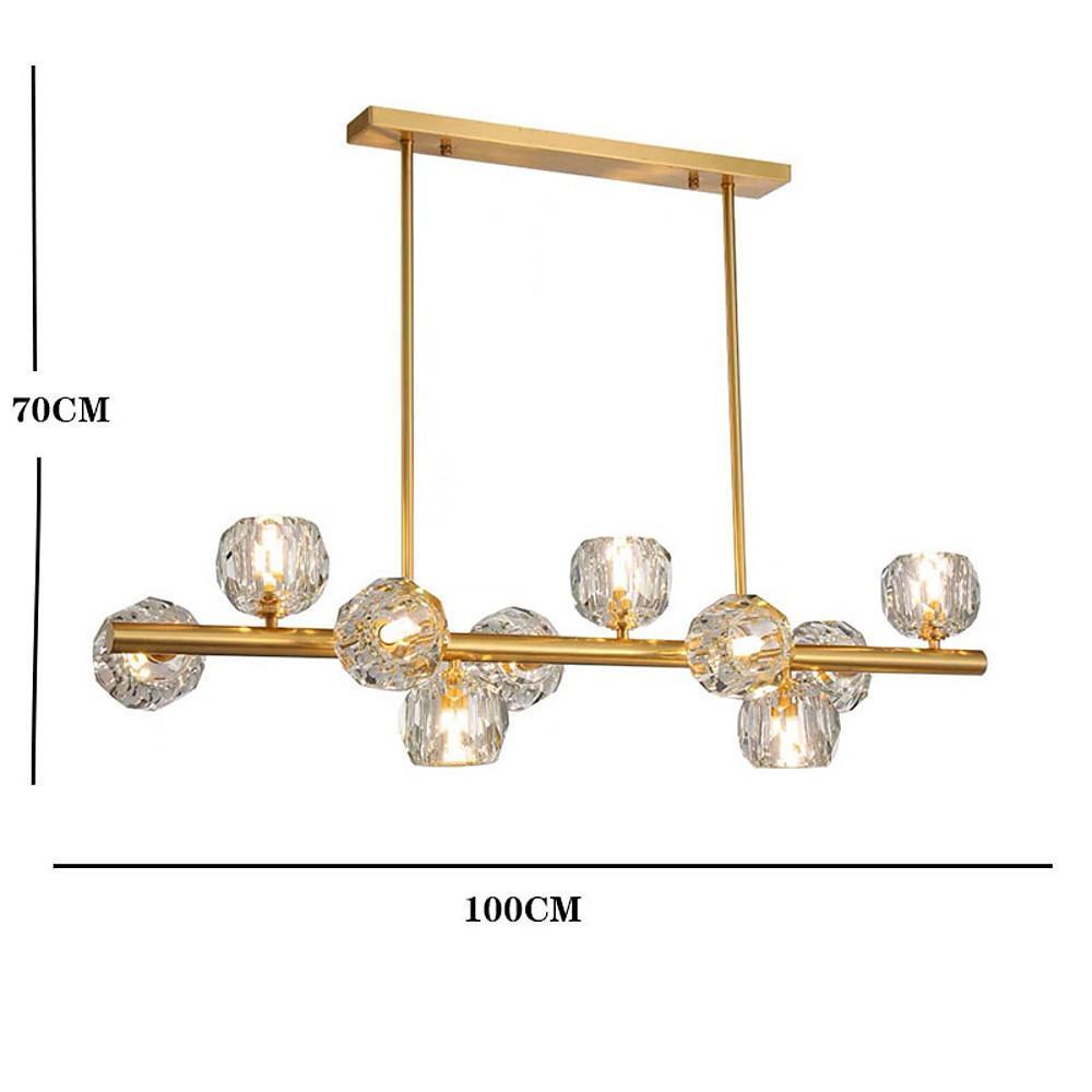 Gold Metal Crystal Globe Cluster LED Chandelier