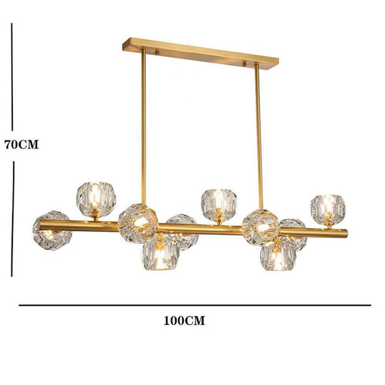Gold Metal Crystal Globe Cluster LED Chandelier