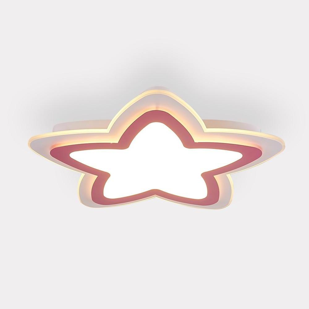 Star Shape Metal Flush Mount White LED Ceiling Light