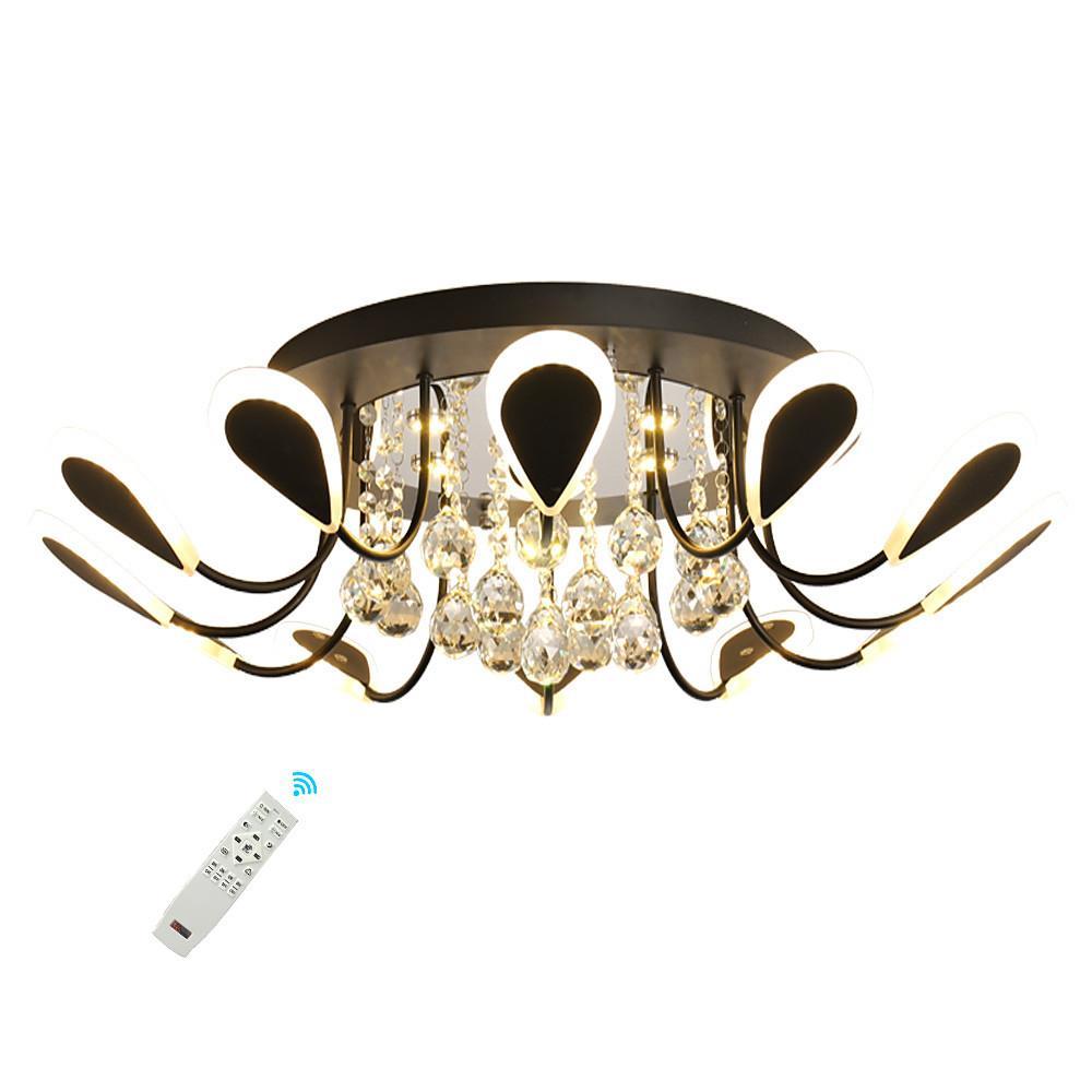 Creative Flower Shaped Dimmable LED Crystal Modern Ceiling Light