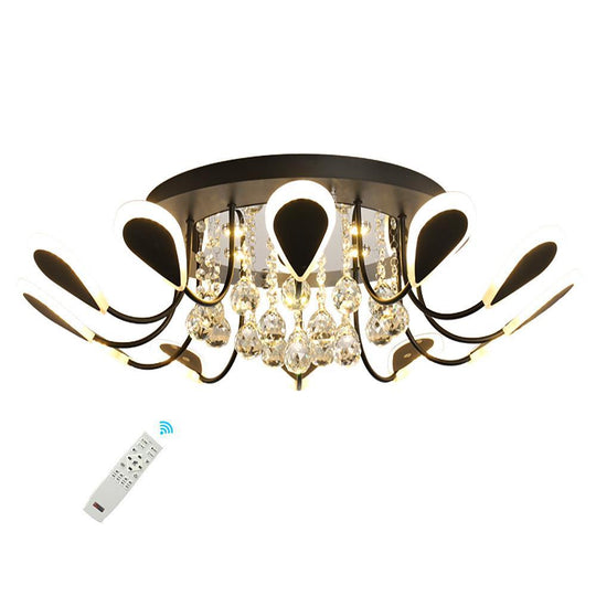 Creative Flower Shaped Dimmable LED Crystal Modern Ceiling Light