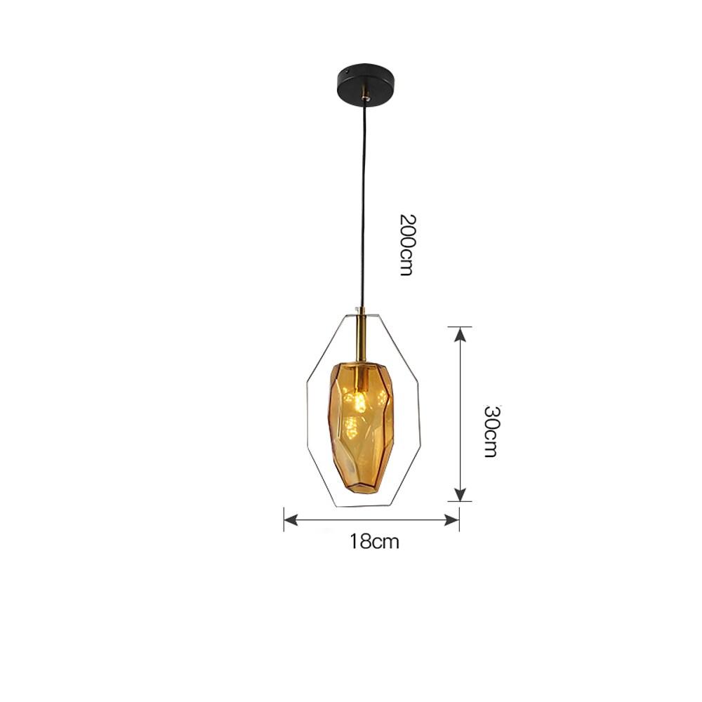 Nordic LED Glass Pendant Light with Electroplated Metal Finish
