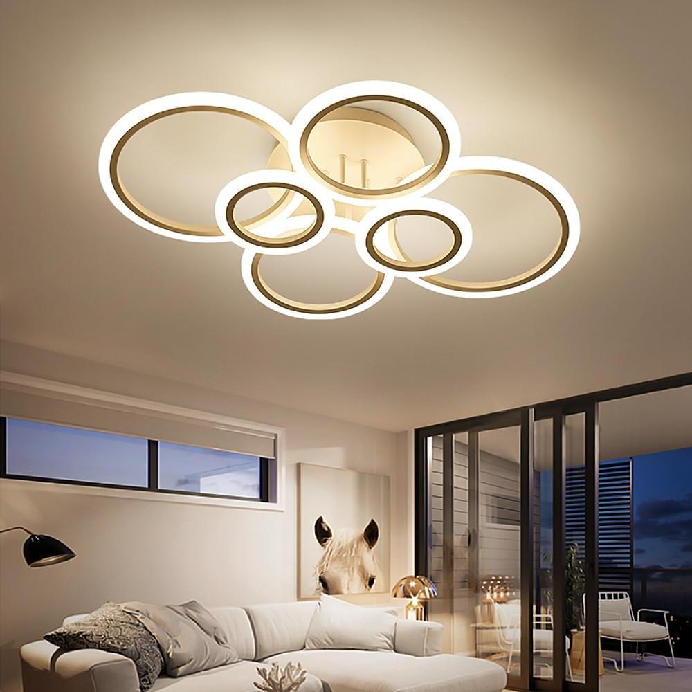 6 Circle Geometric LED Flush Mount Ceiling Light