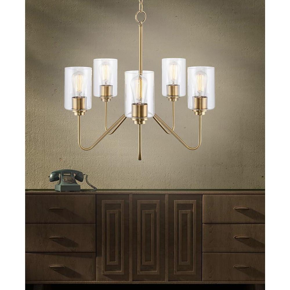 5 Light Candelabra Design Electroplated Glass Modern Chandelier