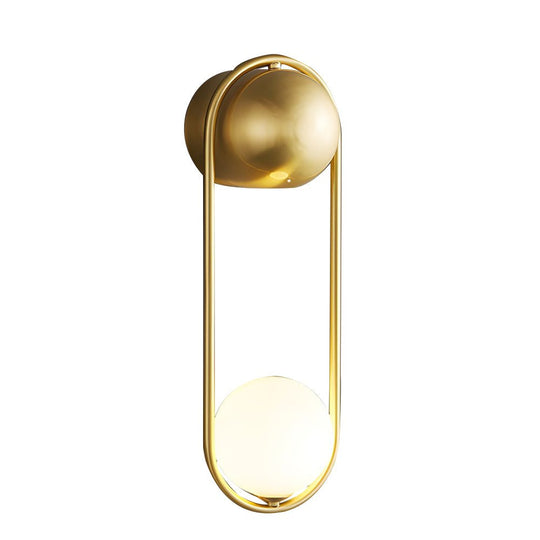 Mila Wall Sconce – 1-Light Glass Globe Wall Light in Gold/Black