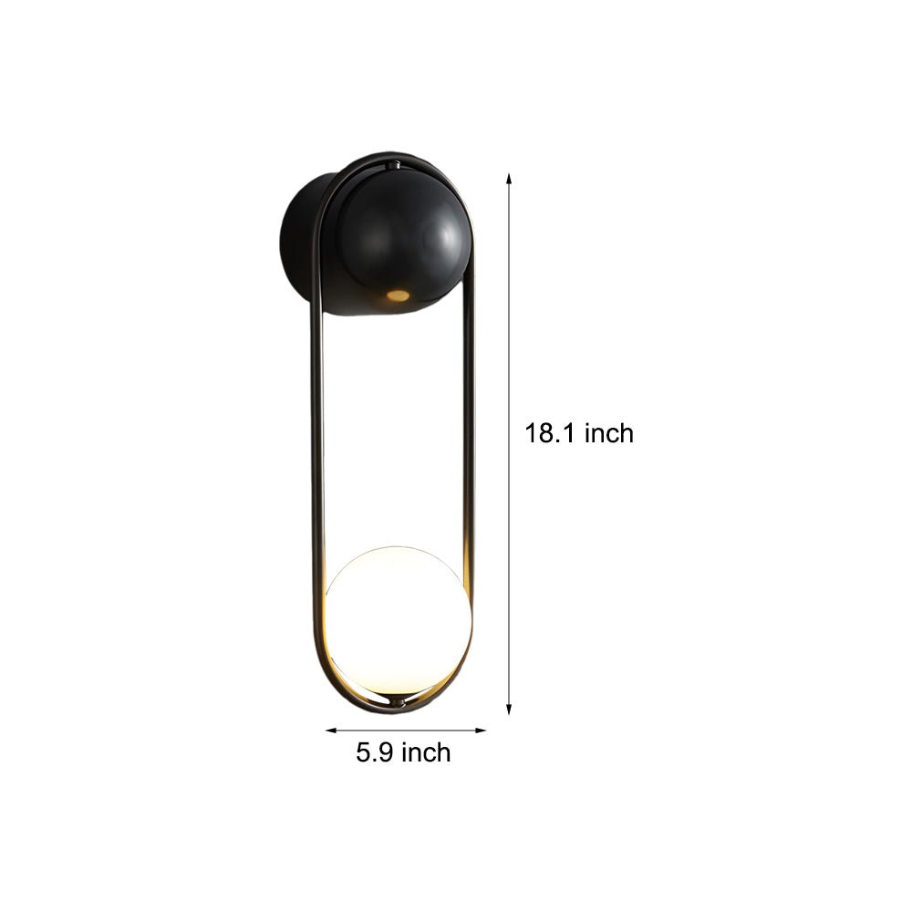 Mila Wall Sconce – 1-Light Glass Globe Wall Light in Gold/Black