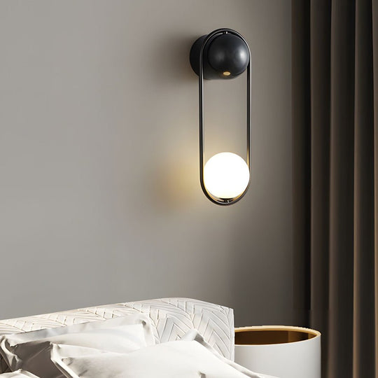 Mila Wall Sconce – 1-Light Glass Globe Wall Light in Gold/Black