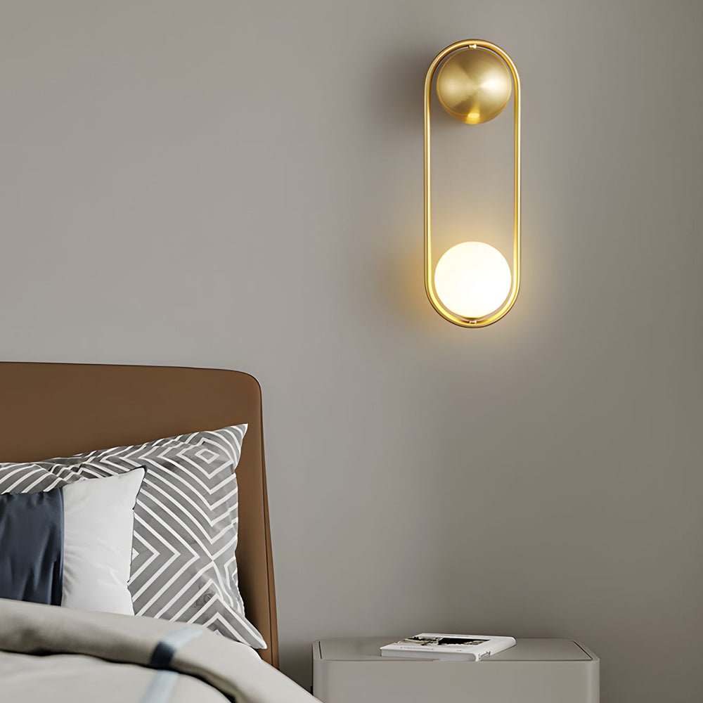 Mila Wall Sconce – 1-Light Glass Globe Wall Light in Gold/Black