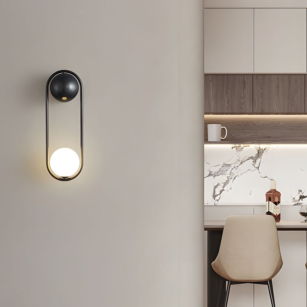 Mila Wall Sconce – 1-Light Glass Globe Wall Light in Gold/Black
