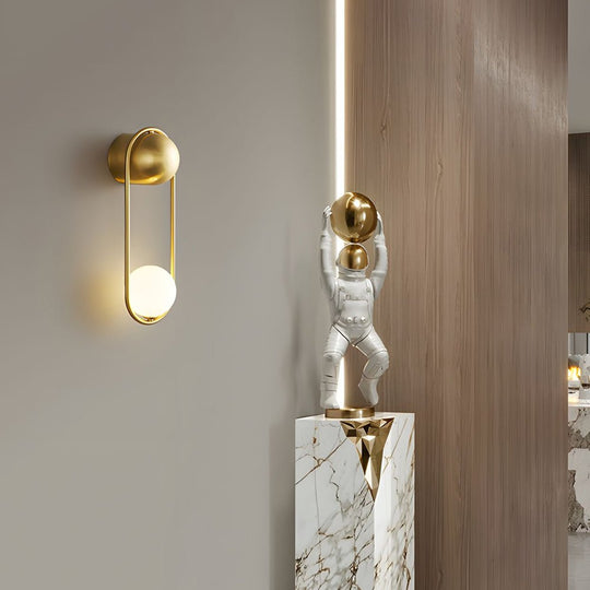 Mila Wall Sconce – 1-Light Glass Globe Wall Light in Gold/Black