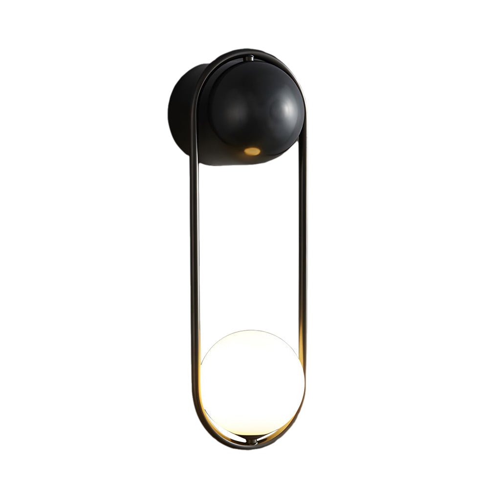 Mila Wall Sconce – 1-Light Glass Globe Wall Light in Gold/Black