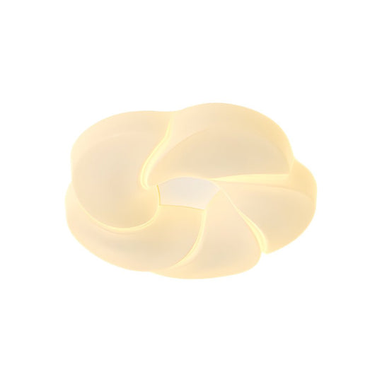 Milky White Flower Ceiling Light with 3-Step Dimming