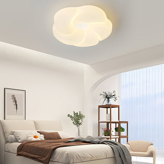 Milky White Flower Ceiling Light with 3-Step Dimming