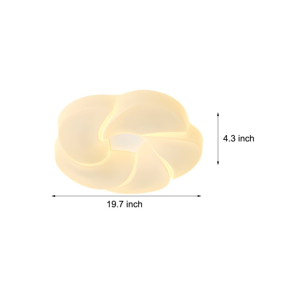 Milky White Flower Ceiling Light with 3-Step Dimming