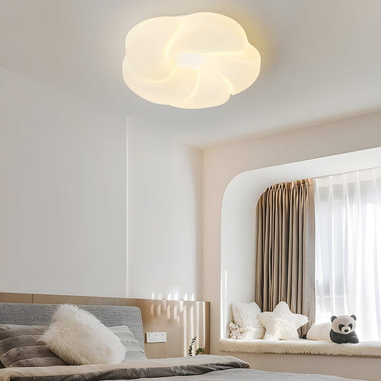 Milky White Flower Ceiling Light with 3-Step Dimming