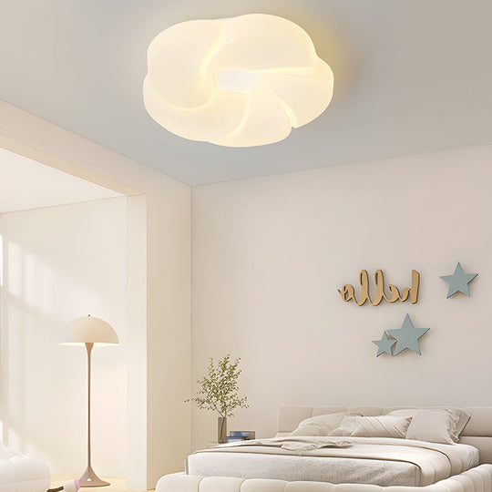 Milky White Flower Ceiling Light with 3-Step Dimming