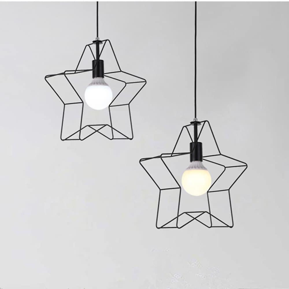 Minimalist Industrial Star Metal Pendant Light