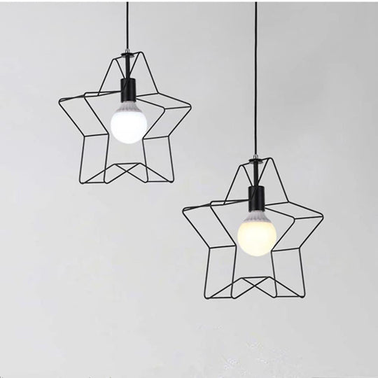 Minimalist Industrial Star Metal Pendant Light