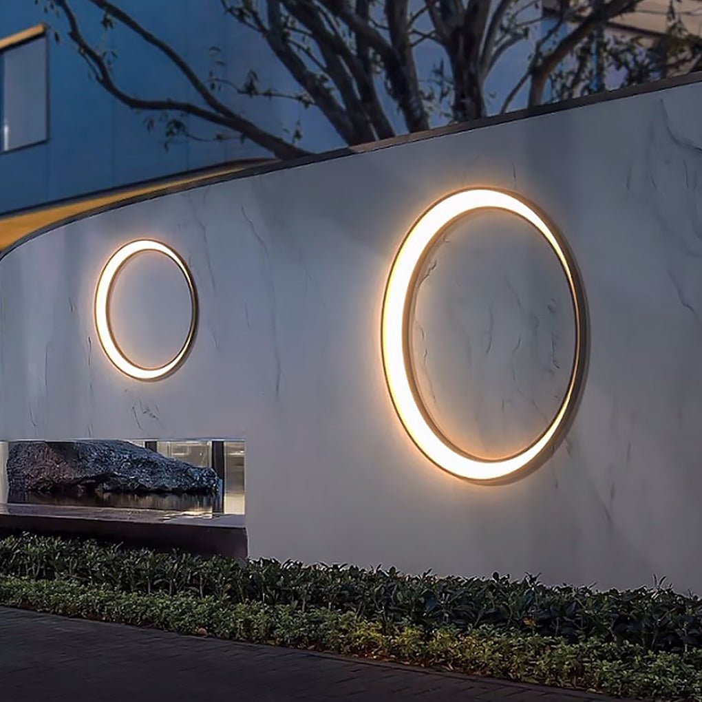 Circular Moon LED Waterproof IP65 Modern Outdoor Wall Light