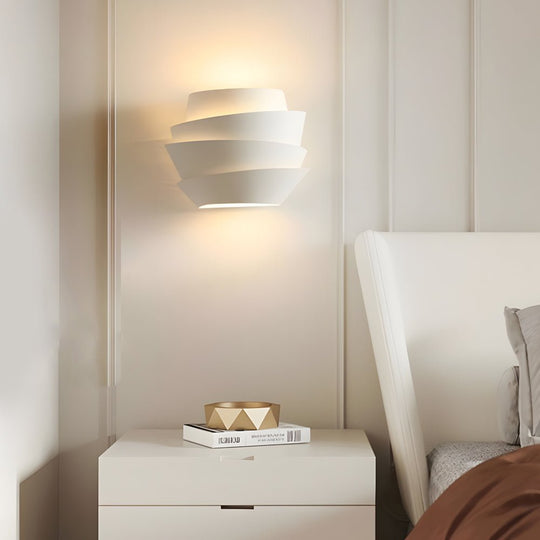 Minimalist Layers Half Cylinder Iron 2-Light Wall Sconce – White