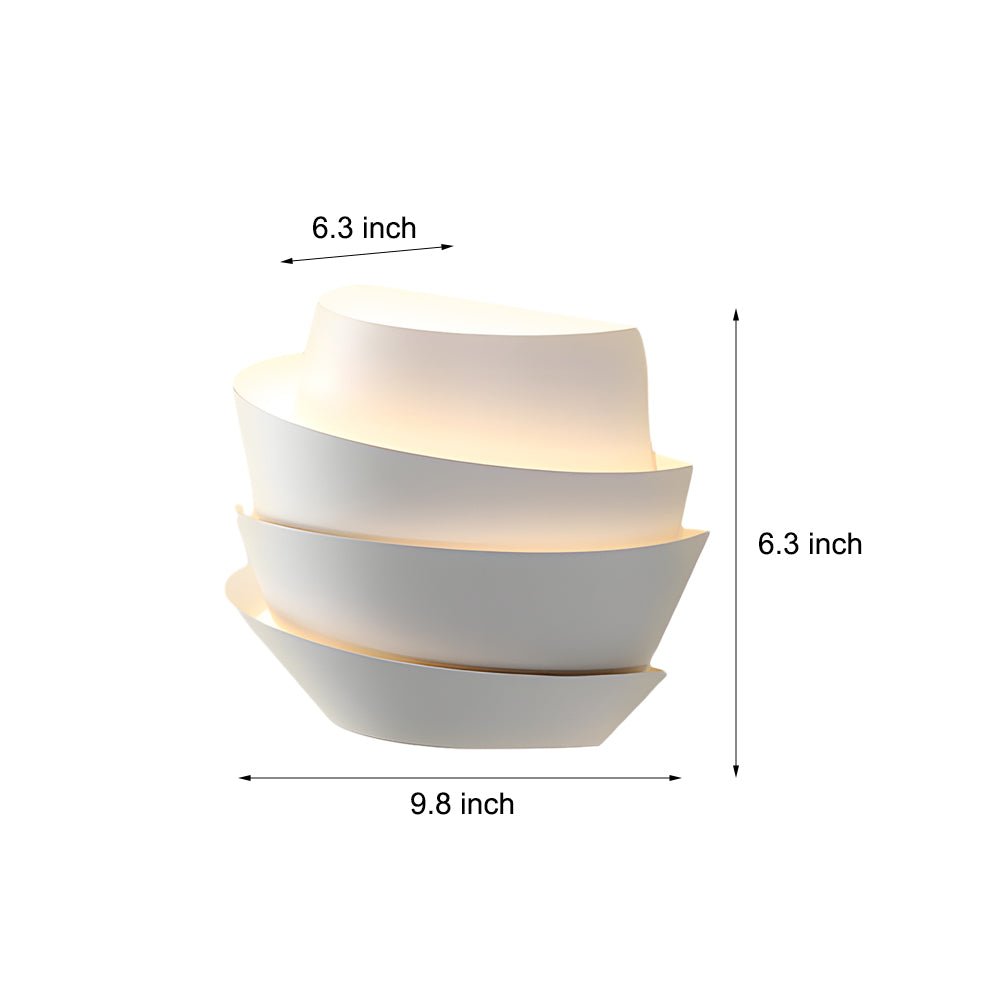 Minimalist Layers Half Cylinder Iron 2-Light Wall Sconce – White
