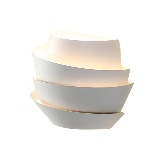 Minimalist Layers Half Cylinder Iron 2-Light Wall Sconce – White