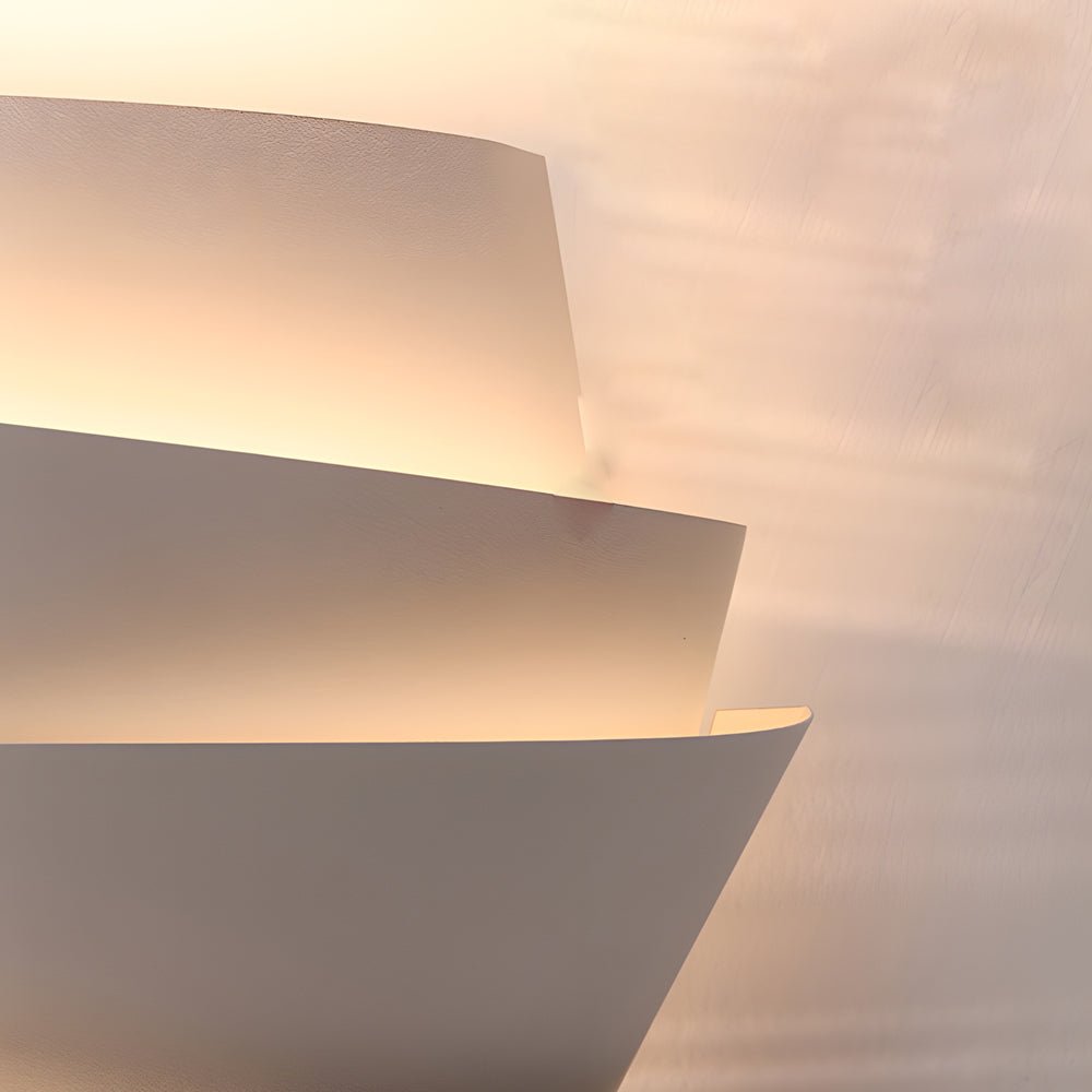 Minimalist Layers Half Cylinder Iron 2-Light Wall Sconce – White