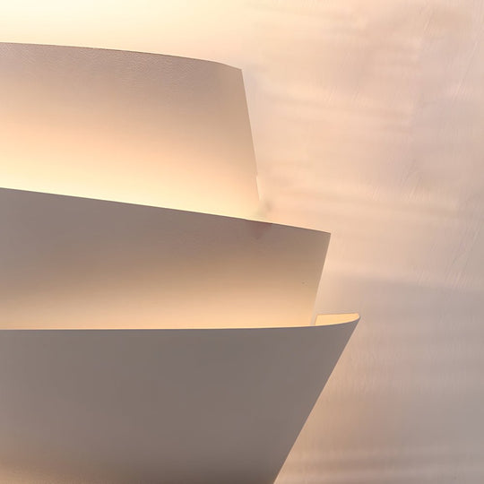 Minimalist Layers Half Cylinder Iron 2-Light Wall Sconce – White