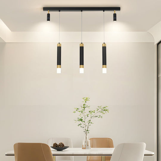 Minimalist Linear Dining Chandelier with 3-Step Dimming