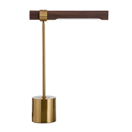 Minimalist Linear Wood LED Desk Lamp with USB Charging