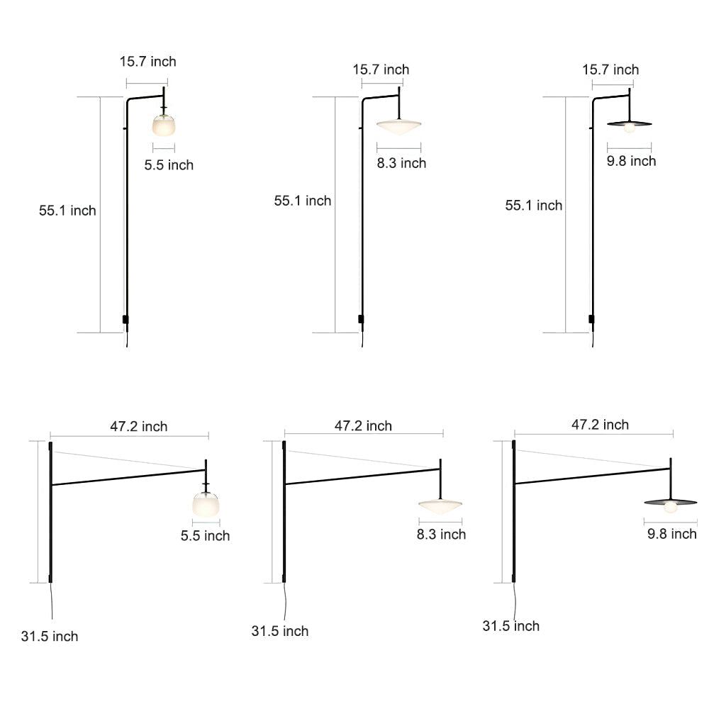 Minimalist Long Arm Tempo LED Wall Sconce