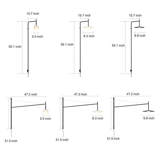 Minimalist Long Arm Tempo LED Wall Sconce