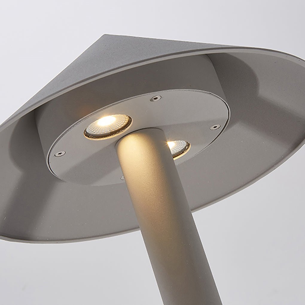 Sleek Minimalist Outdoor Umbrella-Shaped LED Post Light