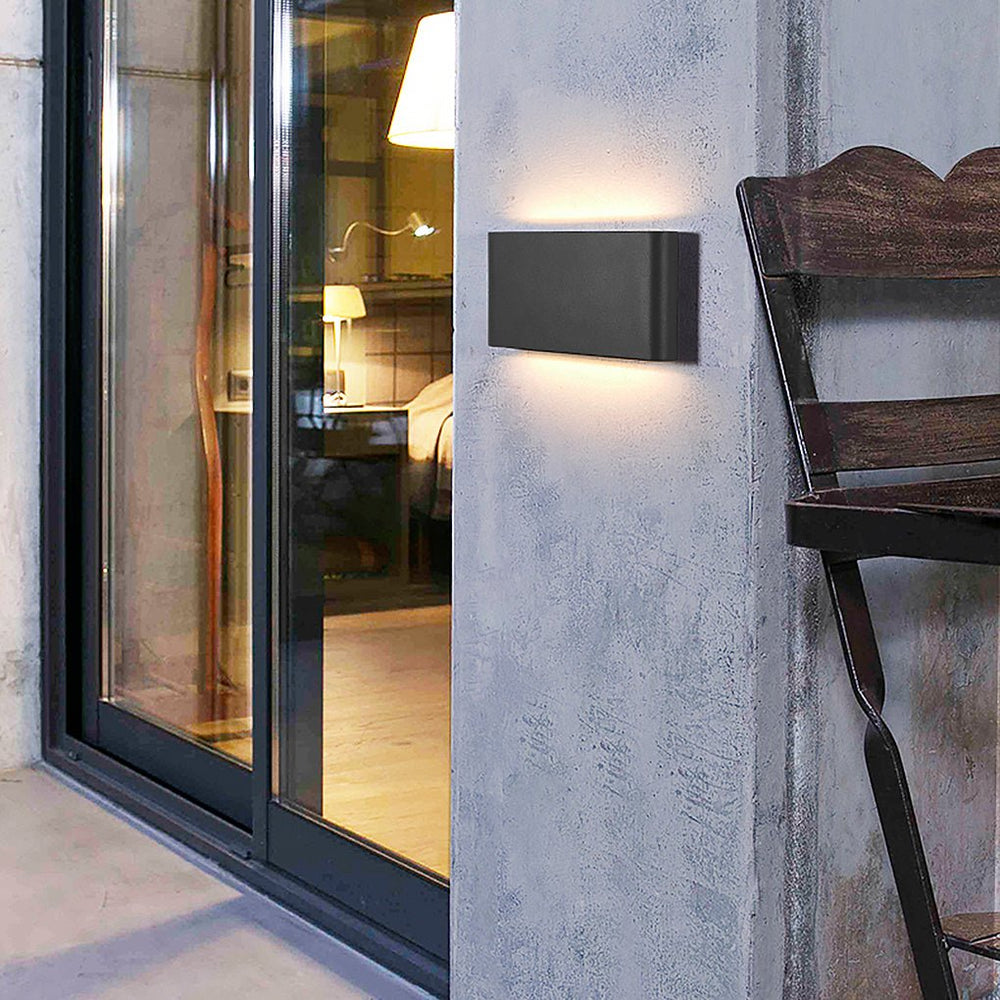 2-Light Black Slim Modern Up and Down LED Outdoor Wall Light