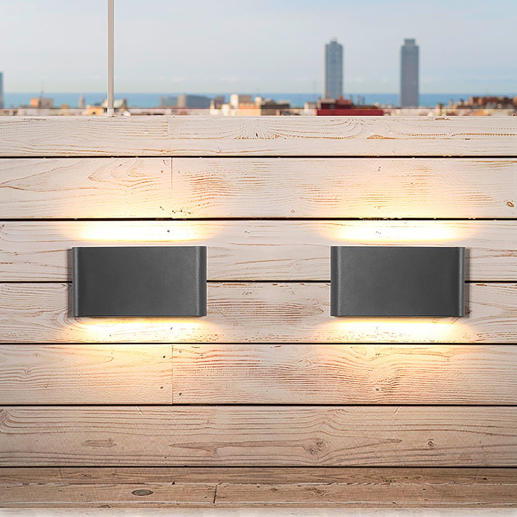 2-Light Black Slim Modern Up and Down LED Outdoor Wall Light