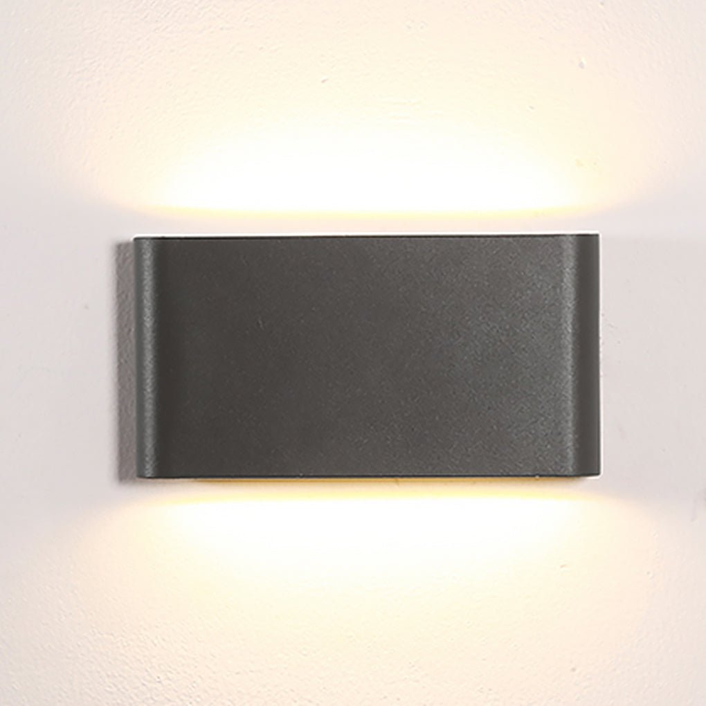 2-Light Black Slim Modern Up and Down LED Outdoor Wall Light